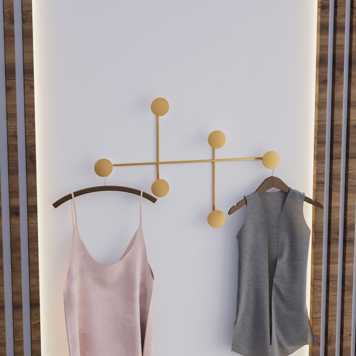 Wallity Dama-A Gancho de pared metálico dorado